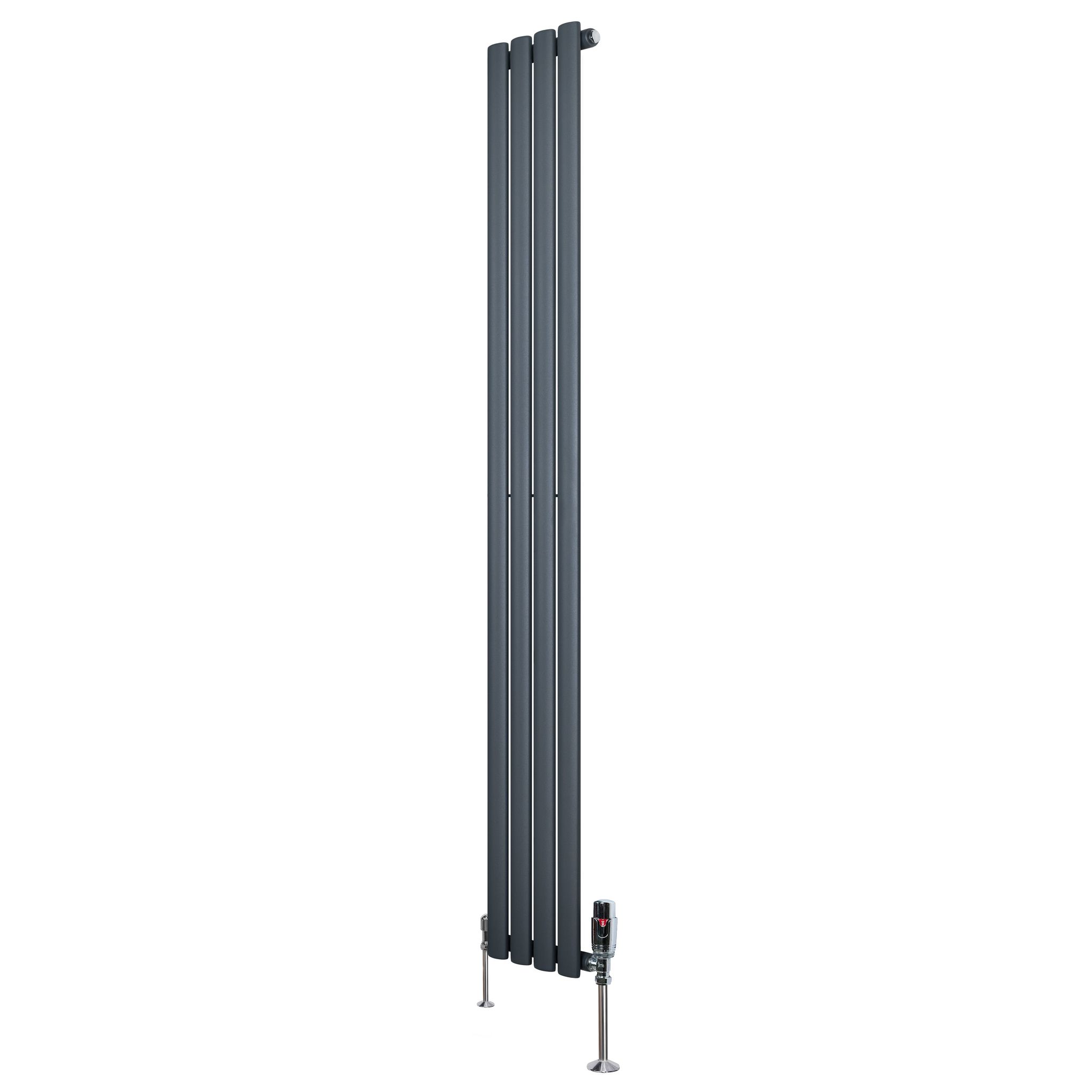 Gliederheizkörper Mit Trv Chromventile – 1800mm X 240mm –