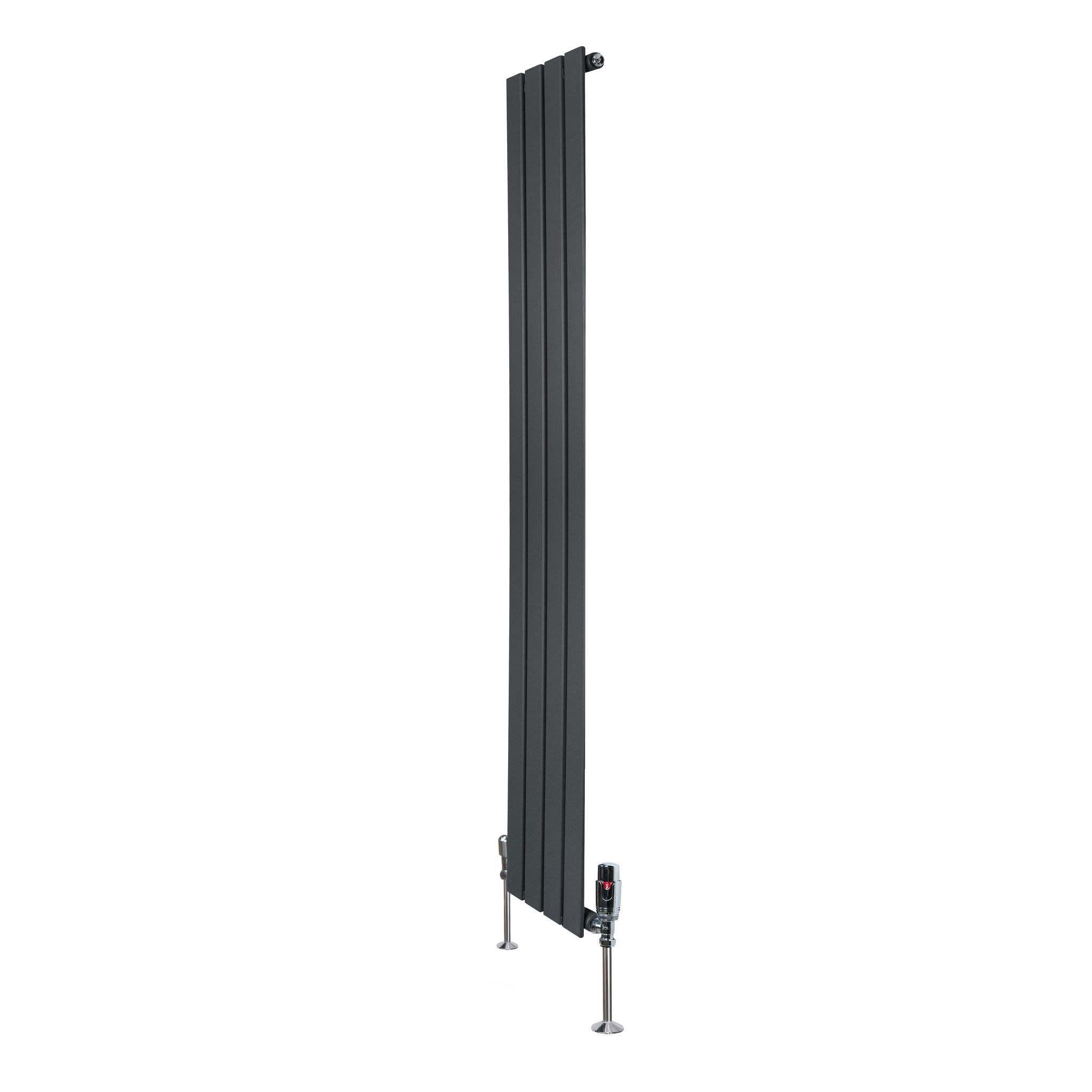 Flachheizkörper & Ventile – 1600mm X 280mm – Anthrazitgrau