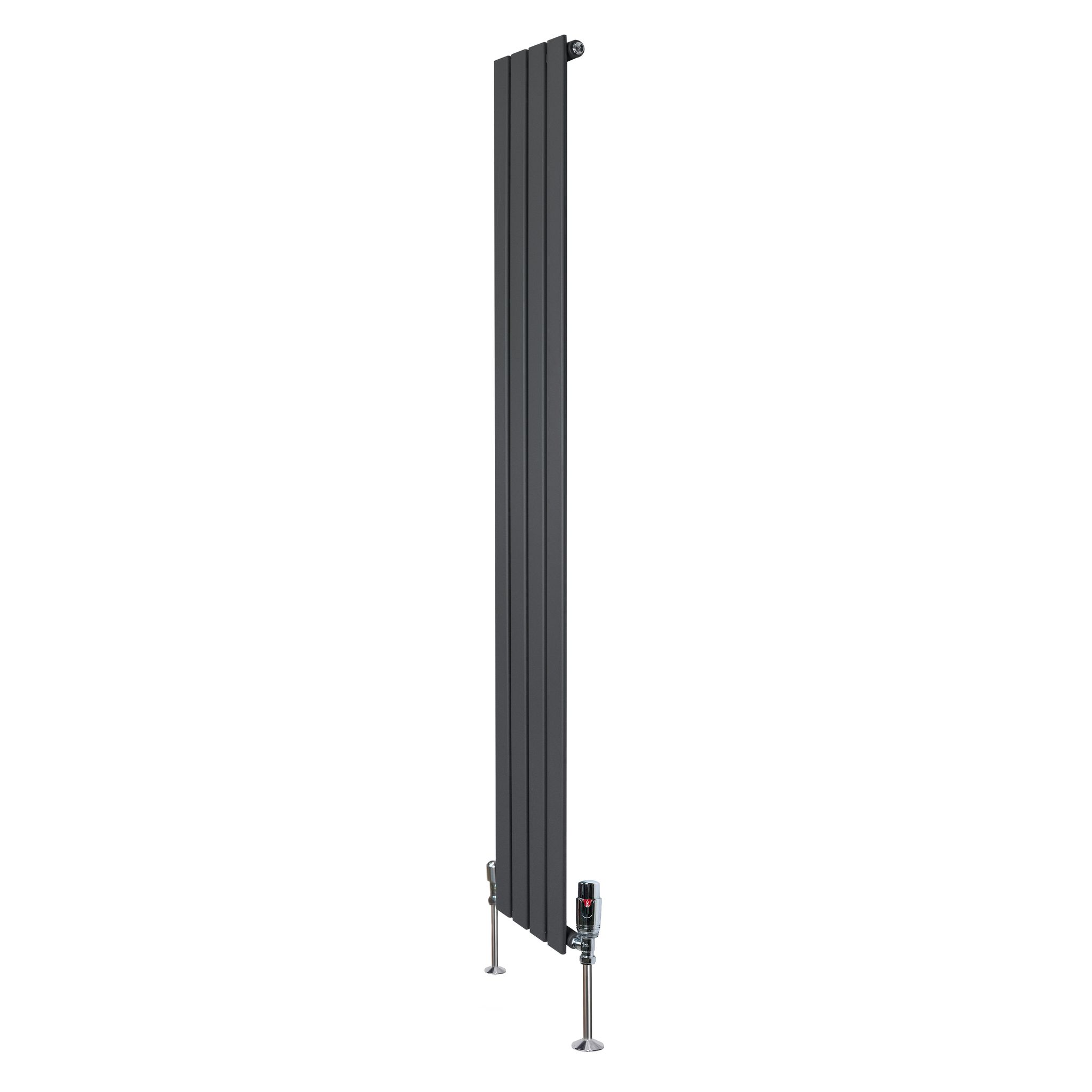 Flachheizkörper & Ventile – 1800mm X 280mm – Anthrazitgrau