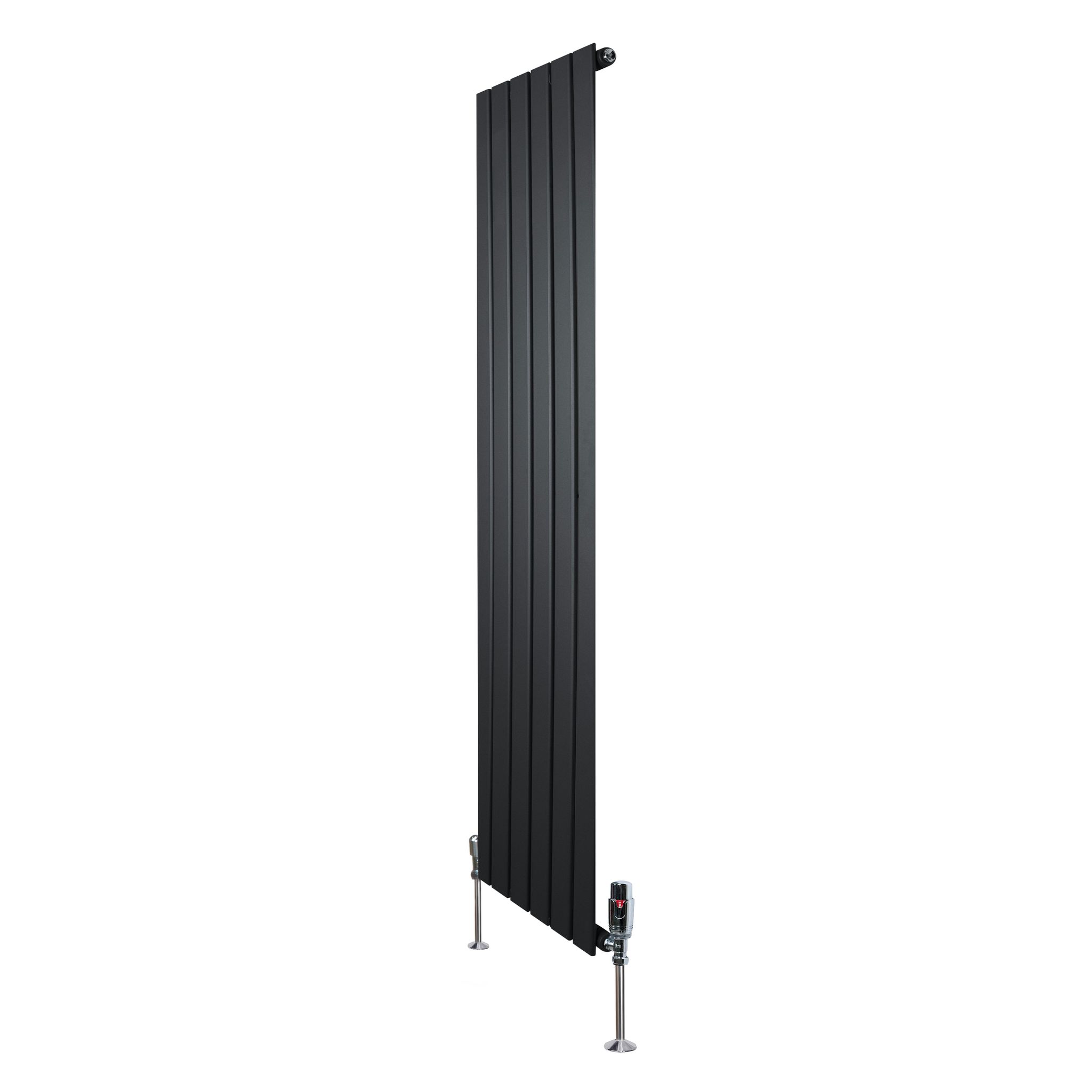 Flachheizkörper & Ventile – 1600mm X 420mm – Schwarz