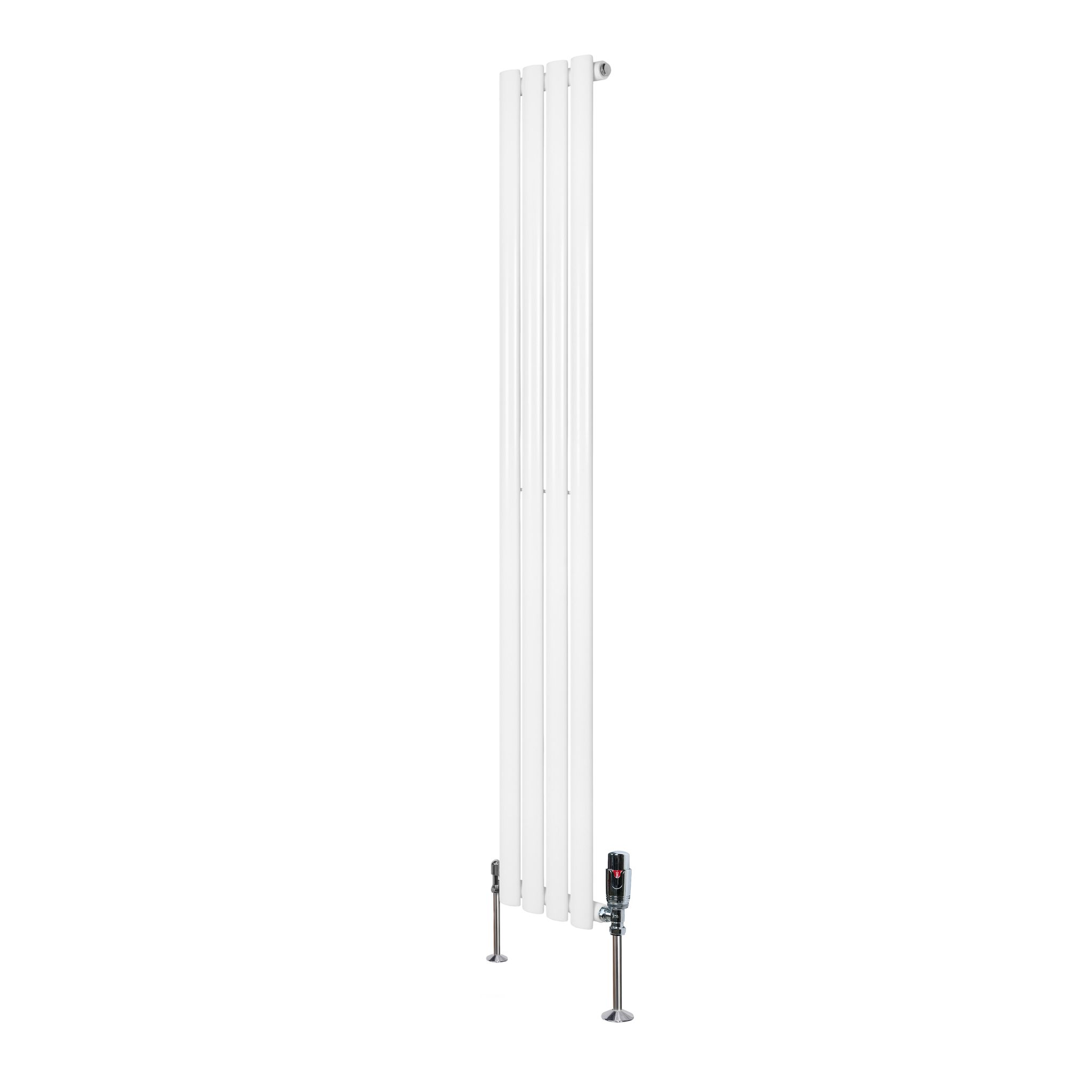Gliederheizkörper Mit Trv Chromventile – 1600mm X 240mm – Weiß