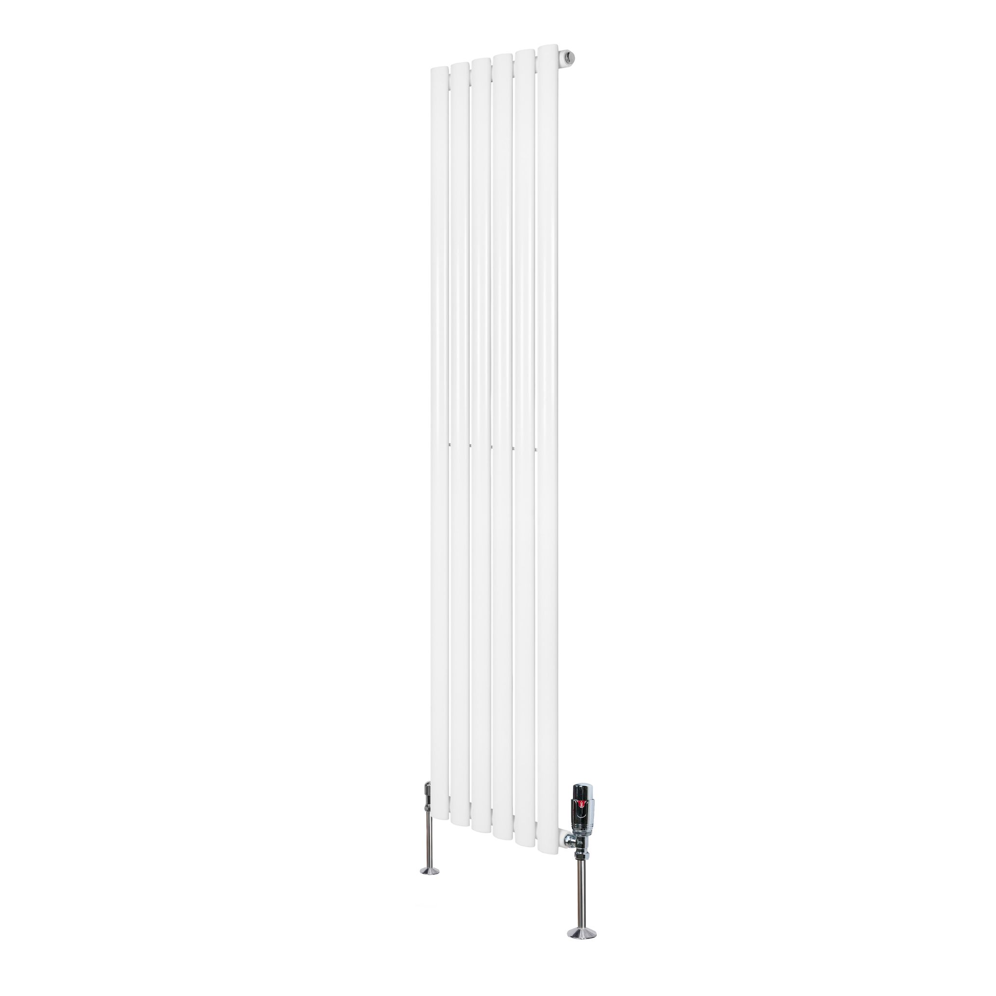 Gliederheizkörper Mit Trv Chromventile – 1600mm X 360mm – Weiß