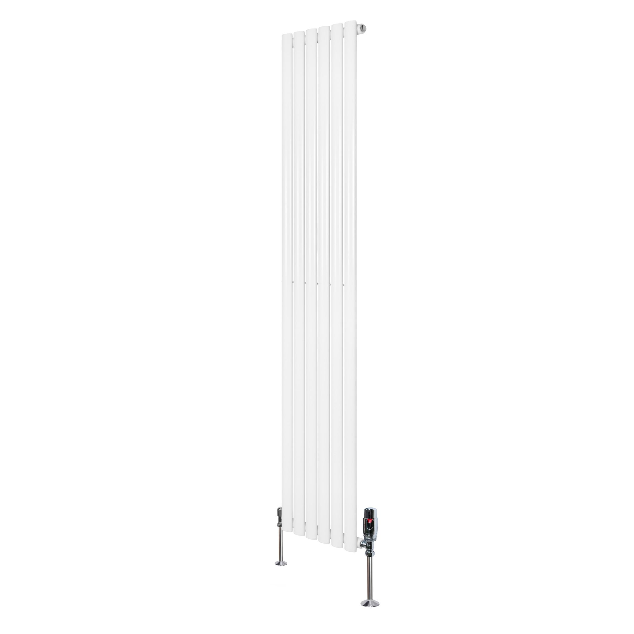 Gliederheizkörper Mit Trv Chromventile – 1800mm X 360mm – Weiß