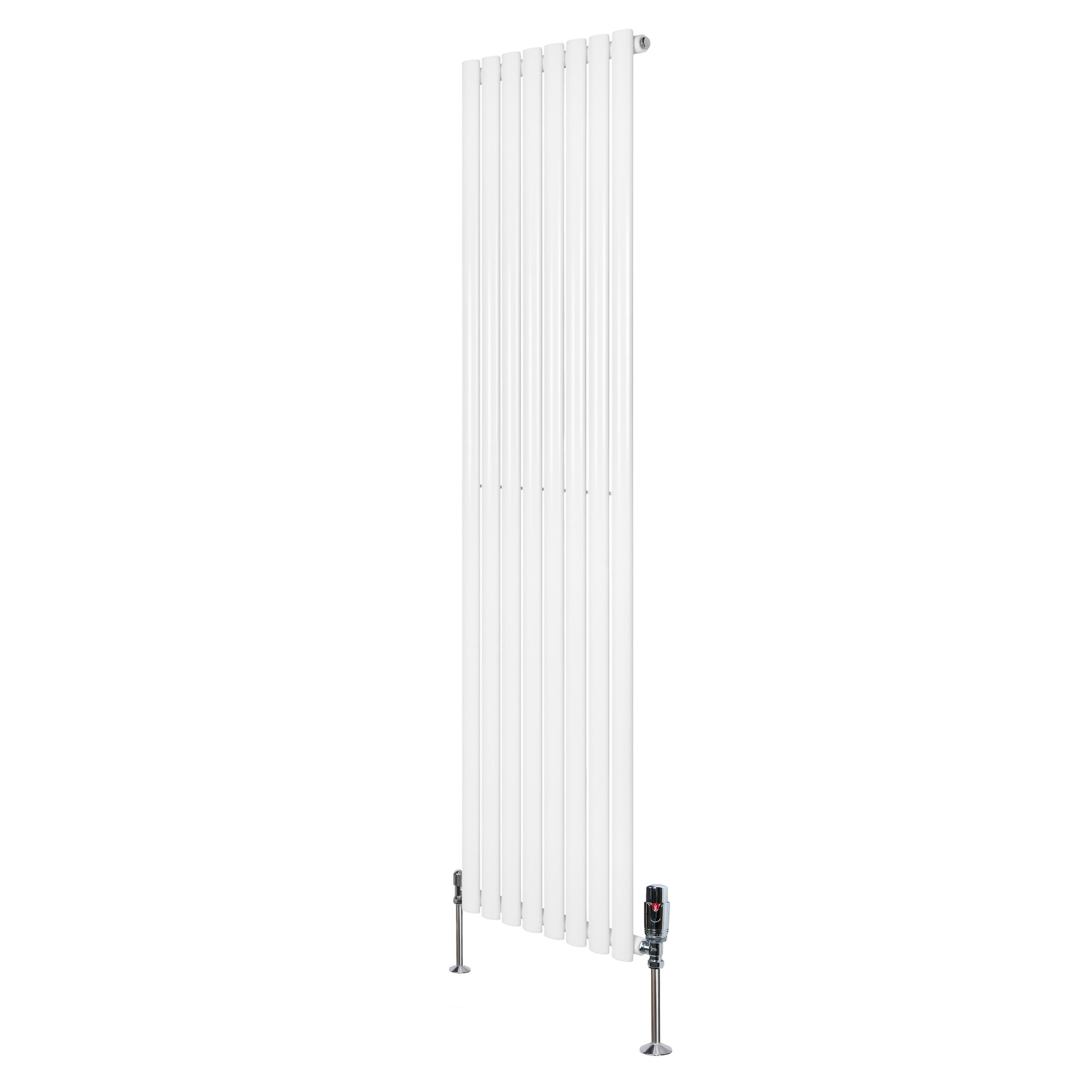 Gliederheizkörper Mit Trv Chromventile – 1800mm X 480mm – Weiß