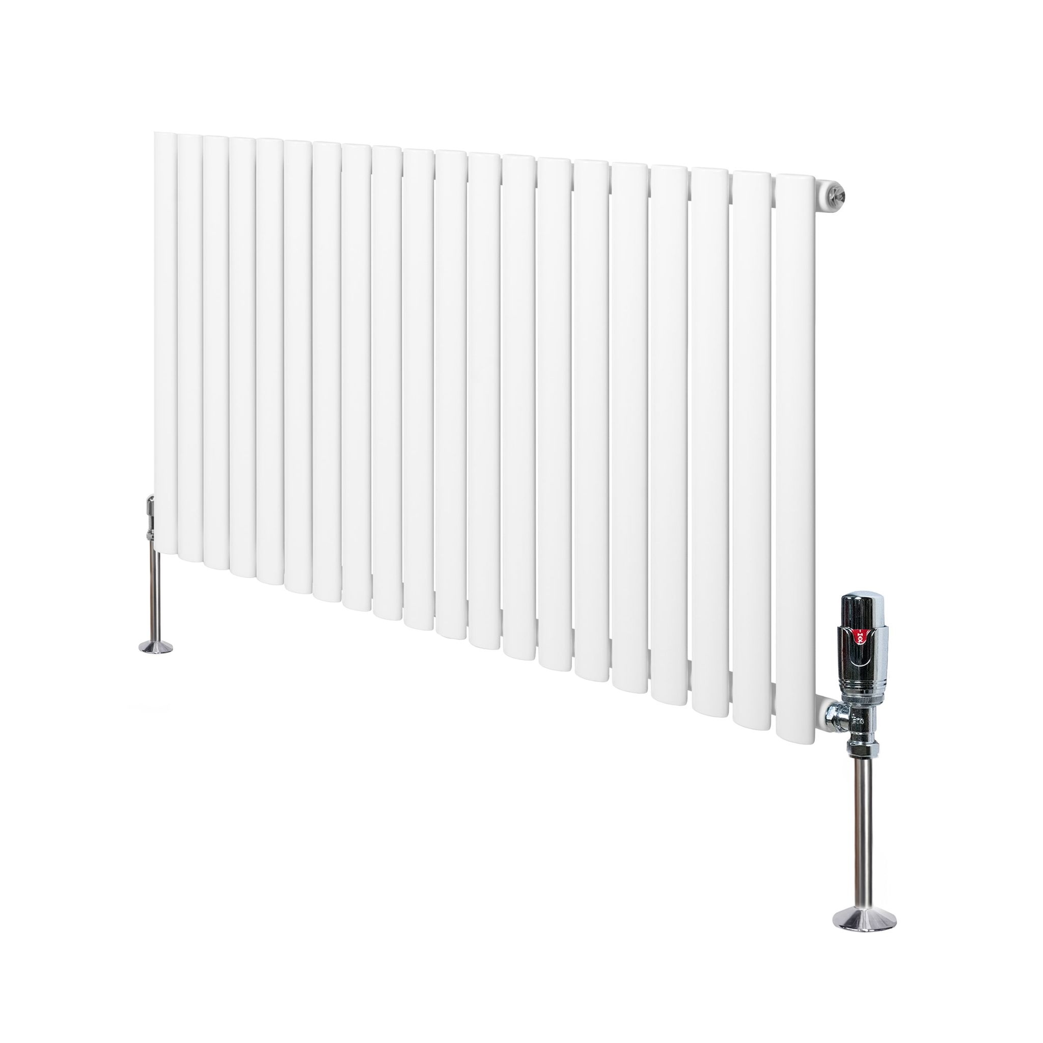 Gliederheizkörper Mit Trv Chromventile – 600mm X 1200mm – Weiß