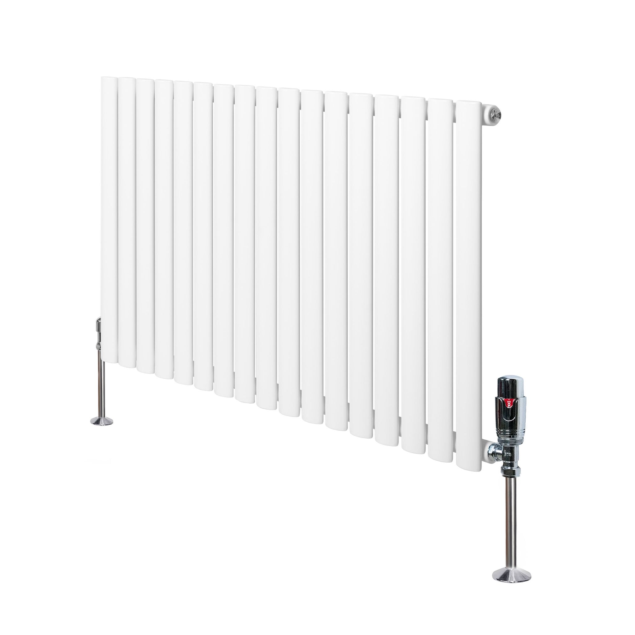 Gliederheizkörper Mit Trv Chromventile – 600mm X 1020mm – Weiß