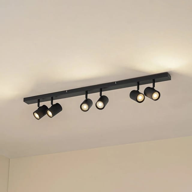 [gebraucht] B-ware Lindby Deckenspots Strahler Gu10 Kardis Dunkelgrau Metall 6flg Beleuchtung794