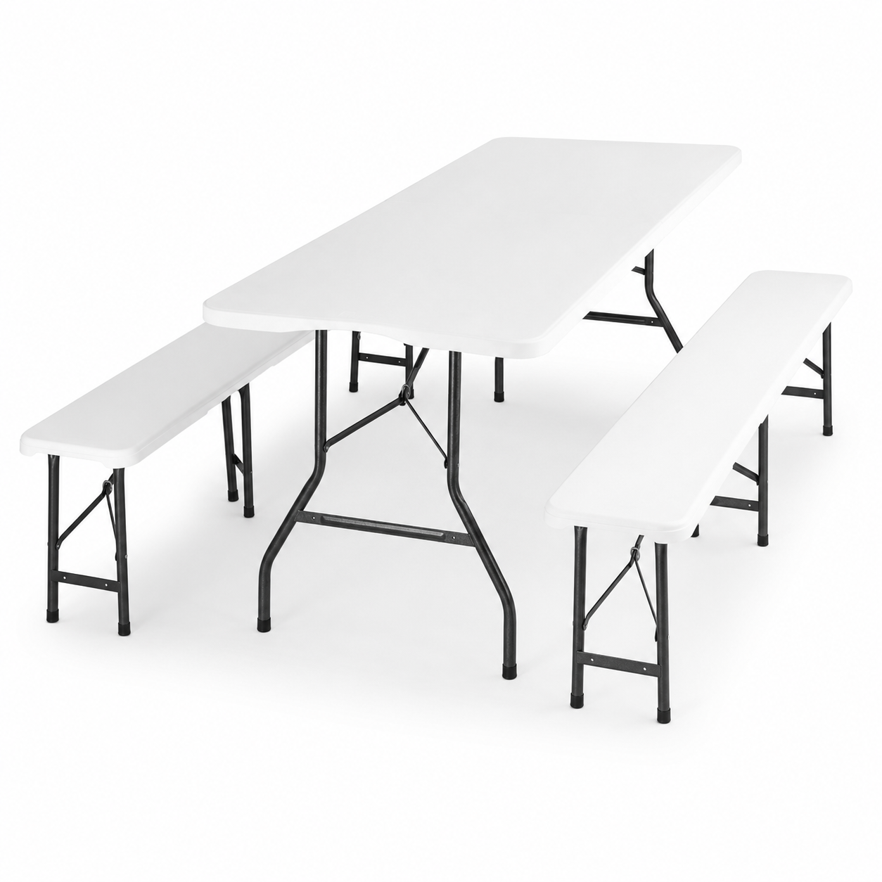 Set Klapptisch Mit 2 Bänken Für Garten 180x74x72 Cm Default Title