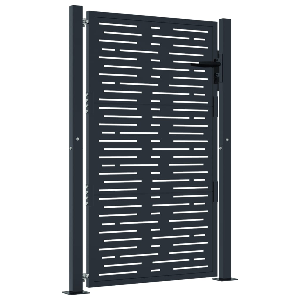 Maison Exclusive - Gartentor Anthrazit 100x125 Cm Stahl Quadratis