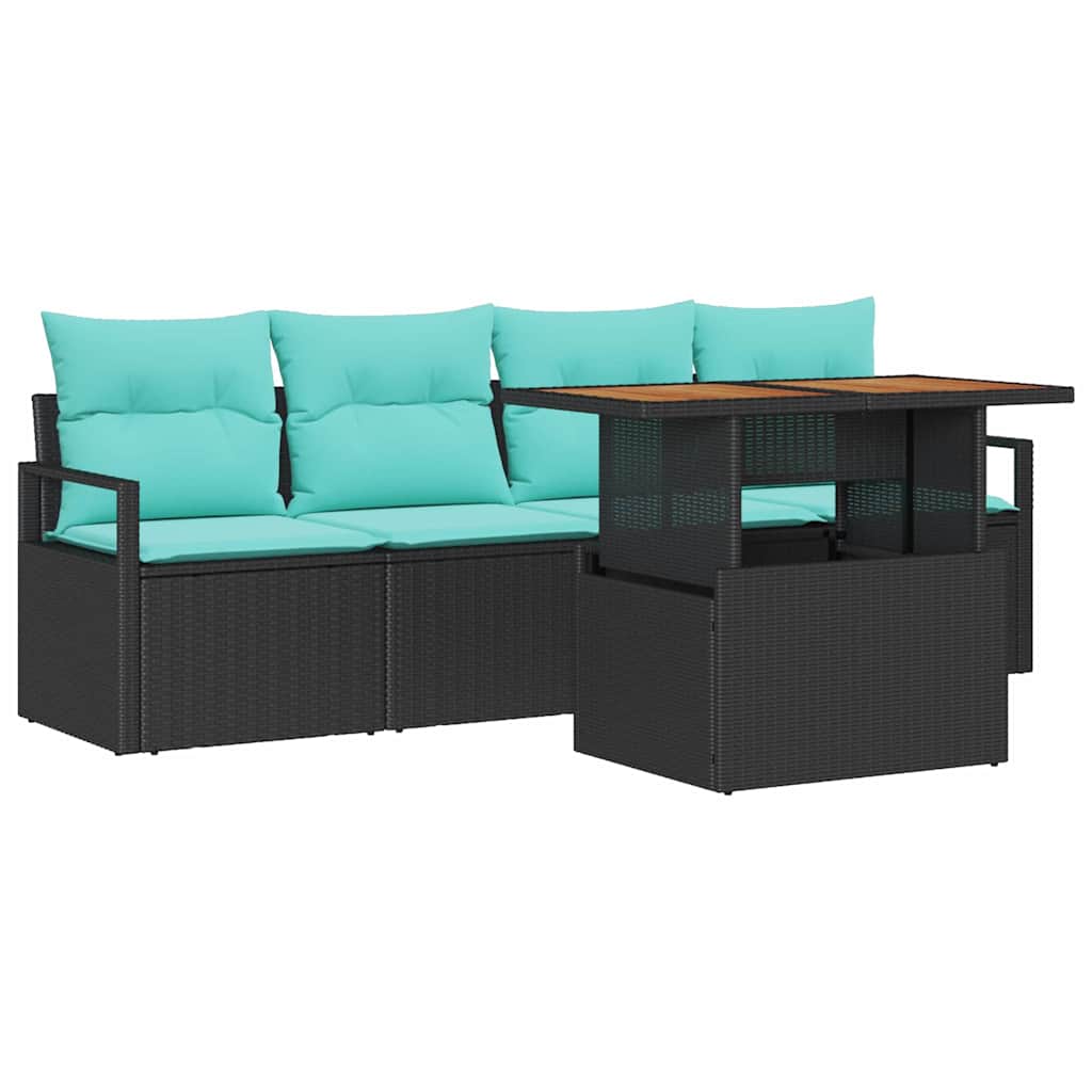 Maison Exclusive - Garten-sofa-set 5 Stk. 4-sitzanzahl Schwarz Un