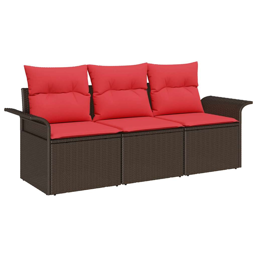 Maison Exclusive - Sofa Set 3 Stk. 3-sitzanzahl Braun Und Rot Pol
