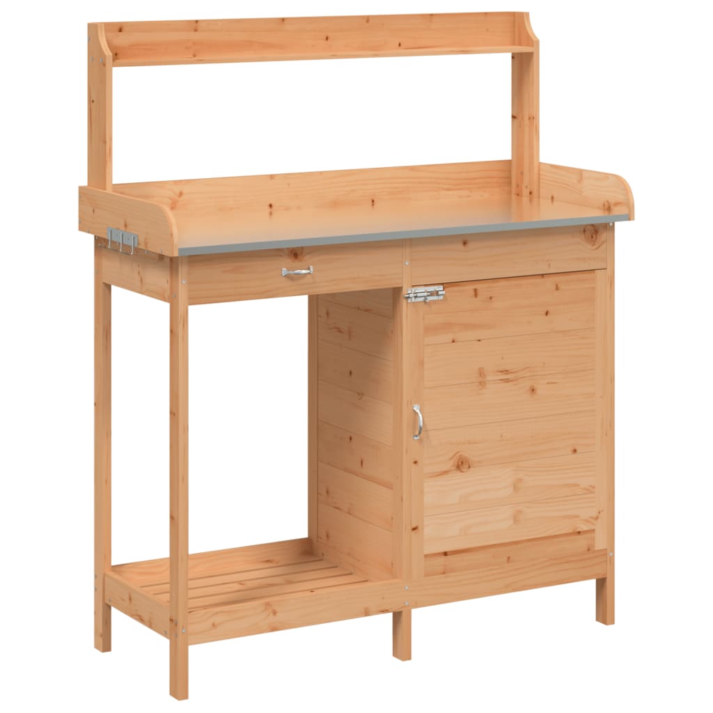 Maison Exclusive - Pflanztisch Mit Schrank Braun 110,5x45x124,5cm