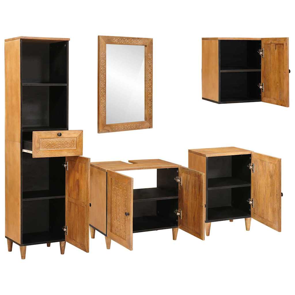 Maison Exclusive - Badezimmermöbel-set 5 Stk. Braun Holzwerkstoff