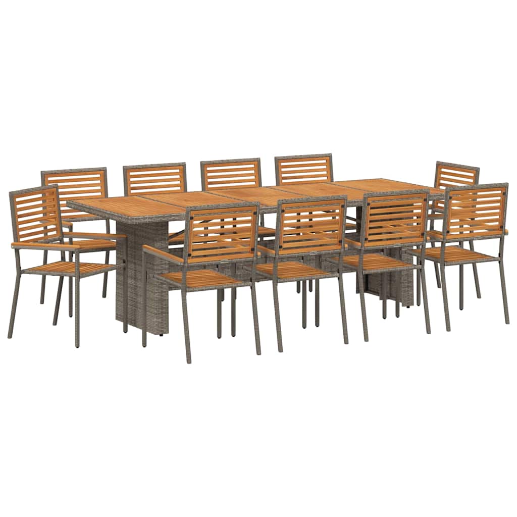 Maison Exclusive - Garten Essgruppe 11 Stk. Grau Und Braun Poly-r