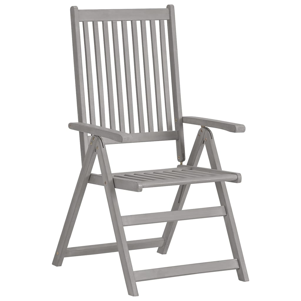 Maison Exclusive - Verstellbare Gartenstühle 6 Stk. Grau Massivho