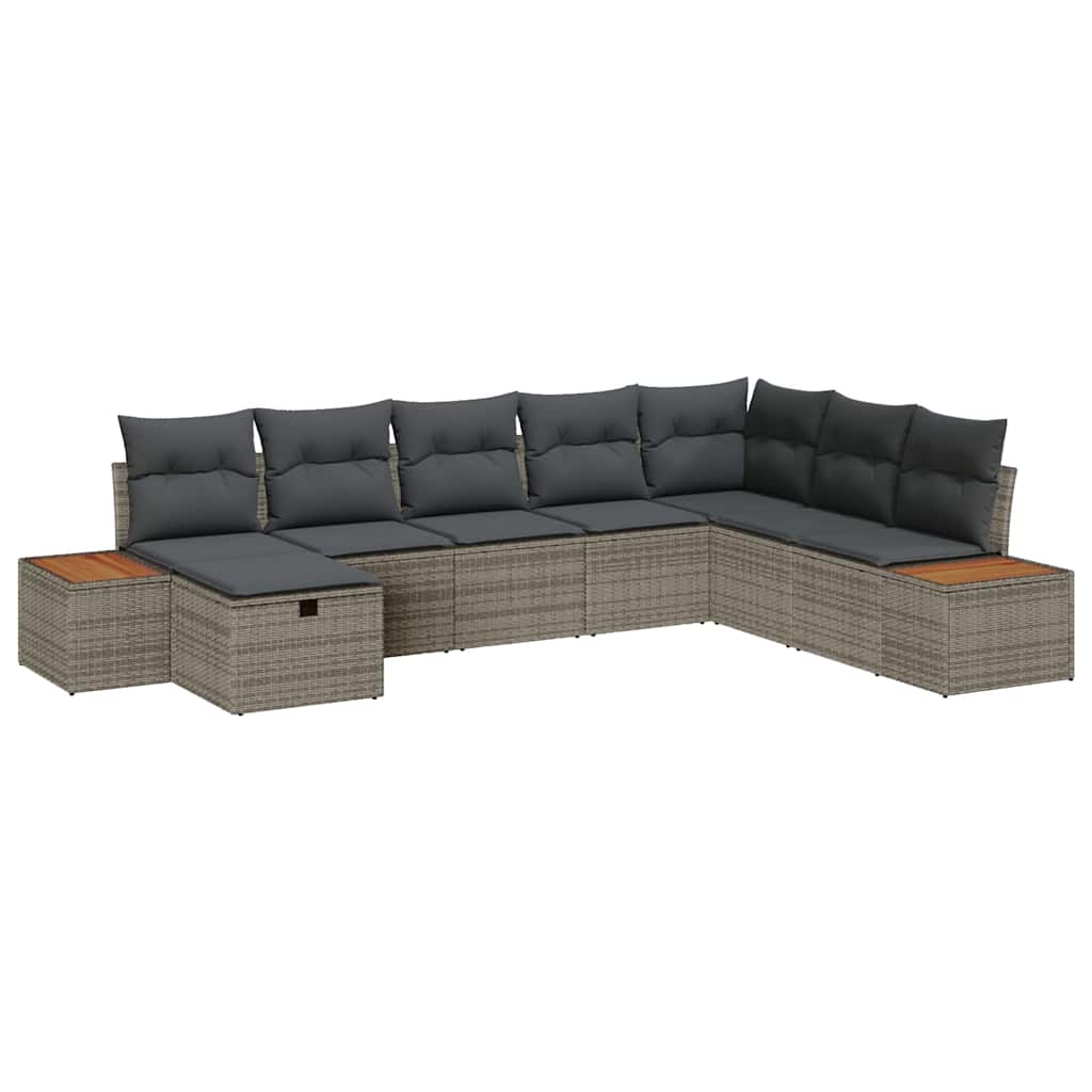 Maison Exclusive - Gartensofa-set Mit Kissen Mit Speicher Grau Po