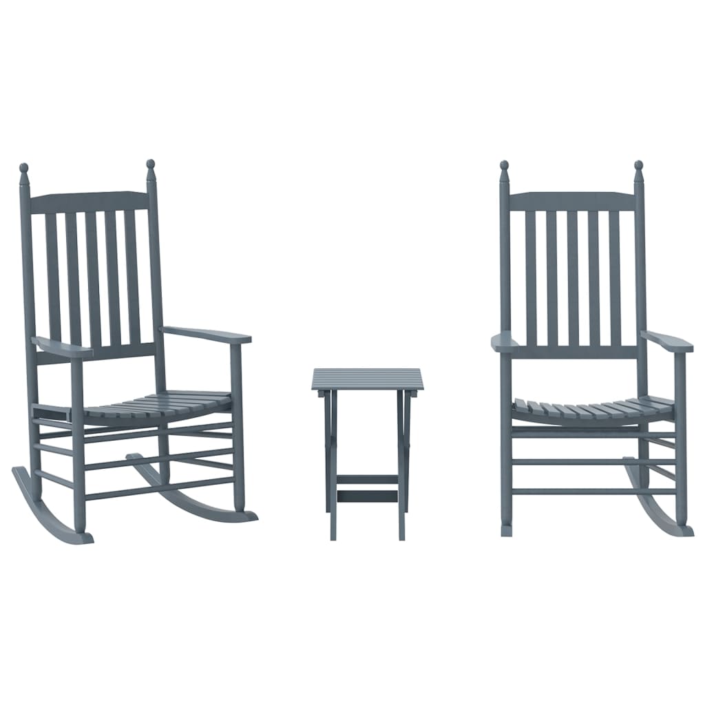 Maison Exclusive - Schaukelstühle 2 Stk. Mit Klapptisch Grau Mass