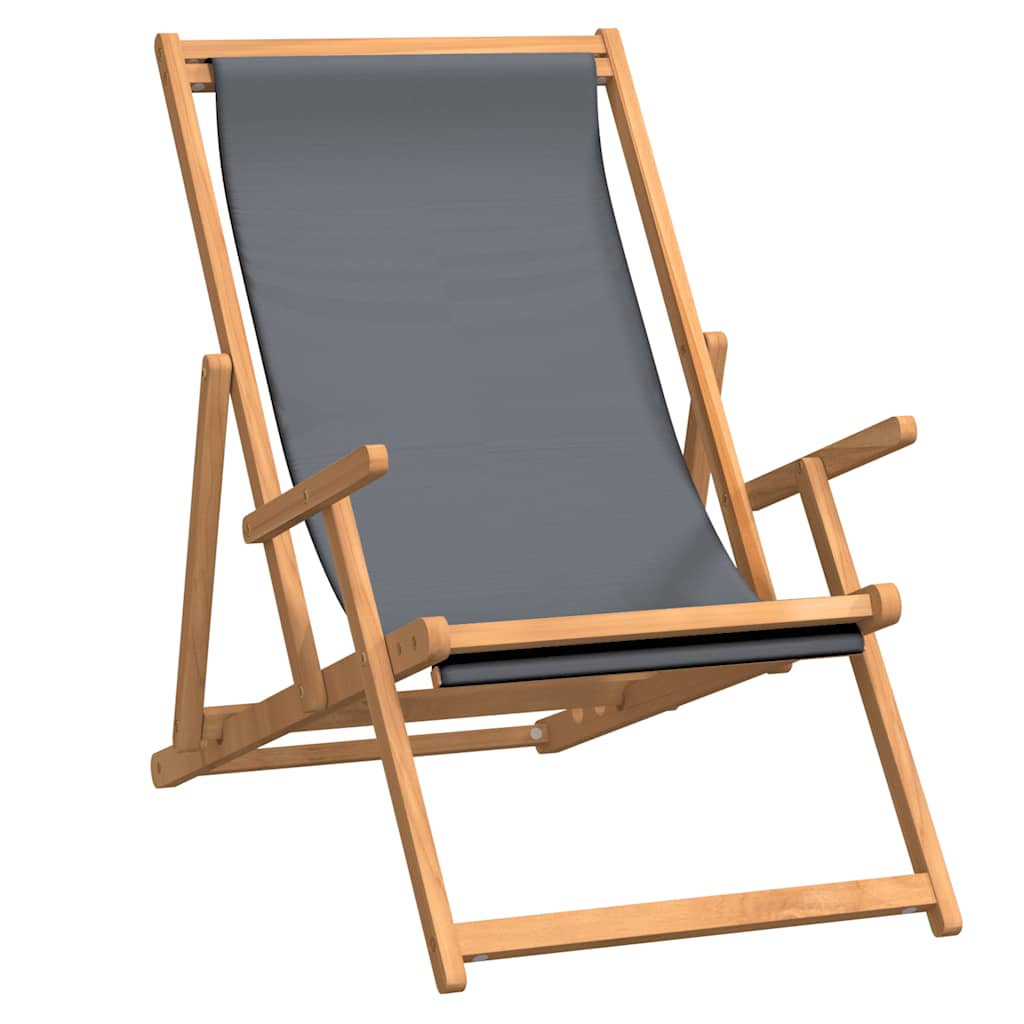 Maison Exclusive - Klappstuhl Aus Massivholz, Teak, Grau