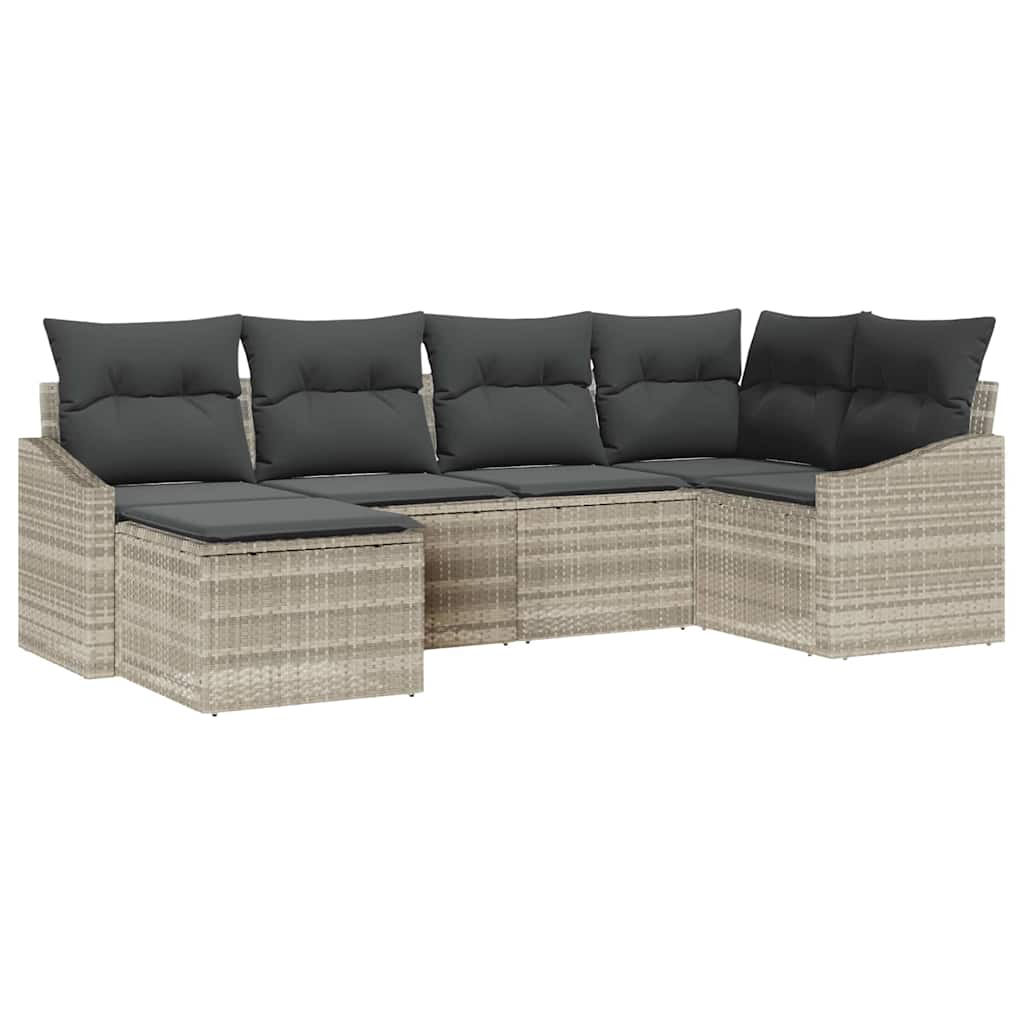 Maison Exclusive - Garten Essgruppe 6 Stk. Hellgrau