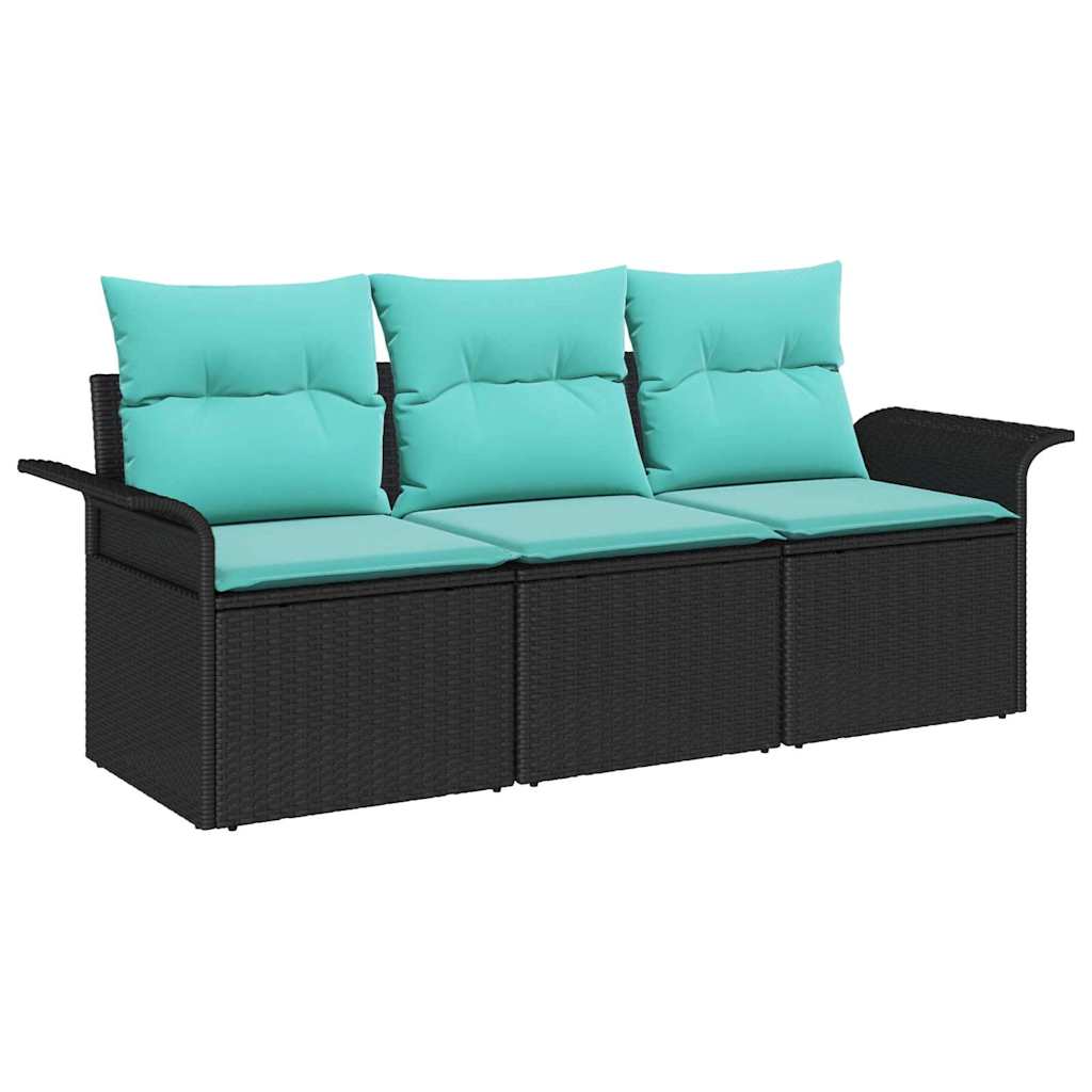 Maison Exclusive - Garten-sofa-set 3 Stk. Schwarz Poly Rattan