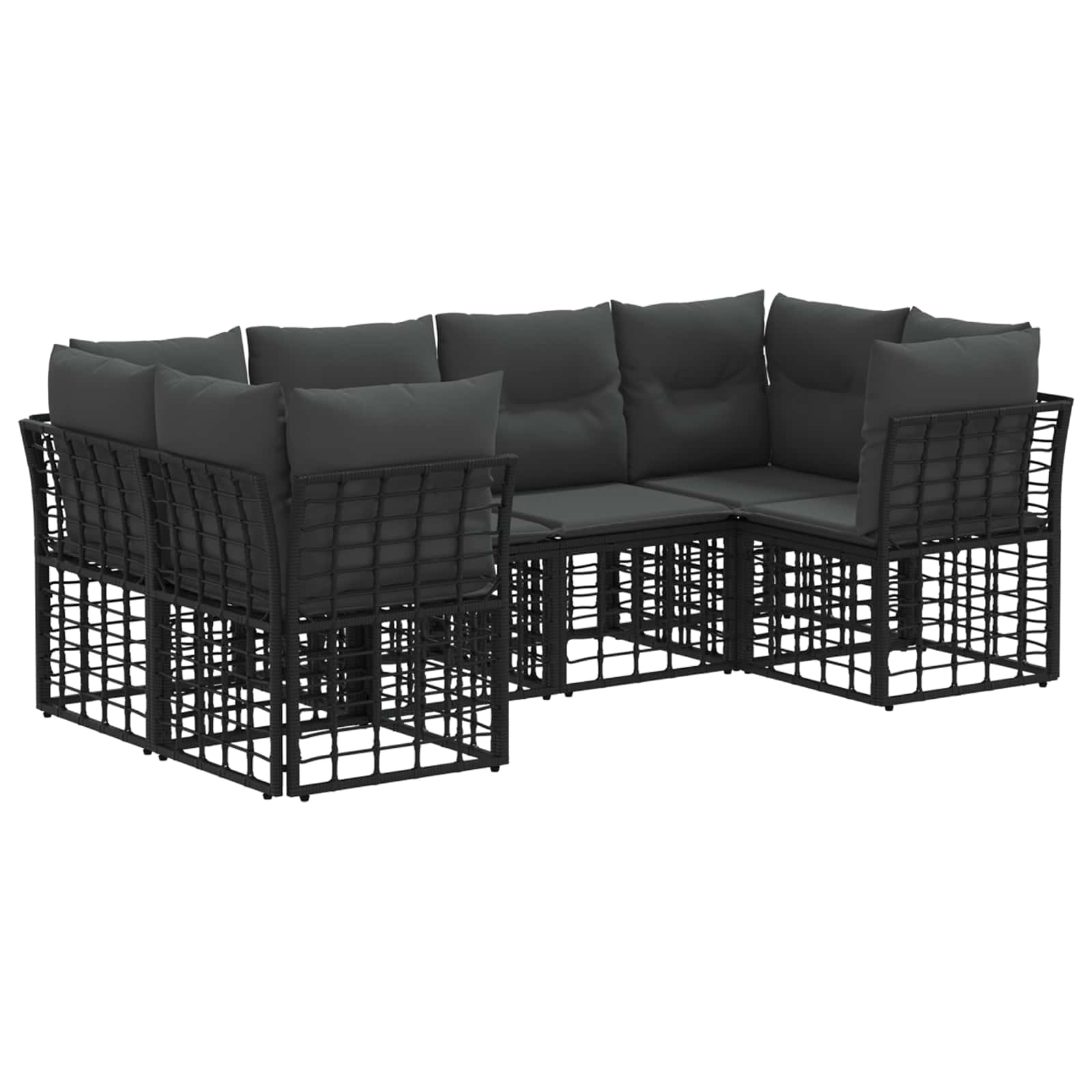 Maison Exclusive - Outdoor-sofagarnitur 6 Stk. Schwarz Polyester