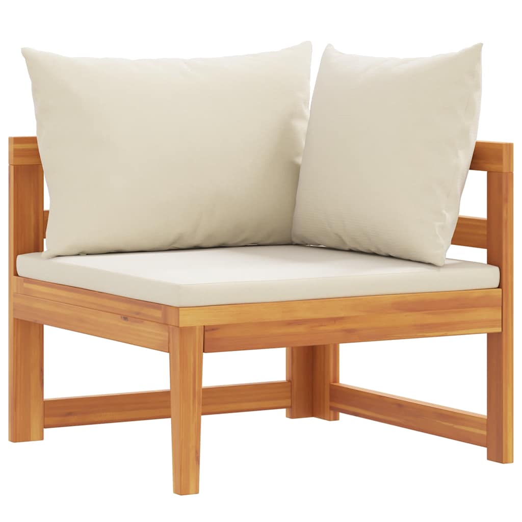 Maison Exclusive - Ecksofa Mit Cremeweißen Kissen Massivholz Akaz