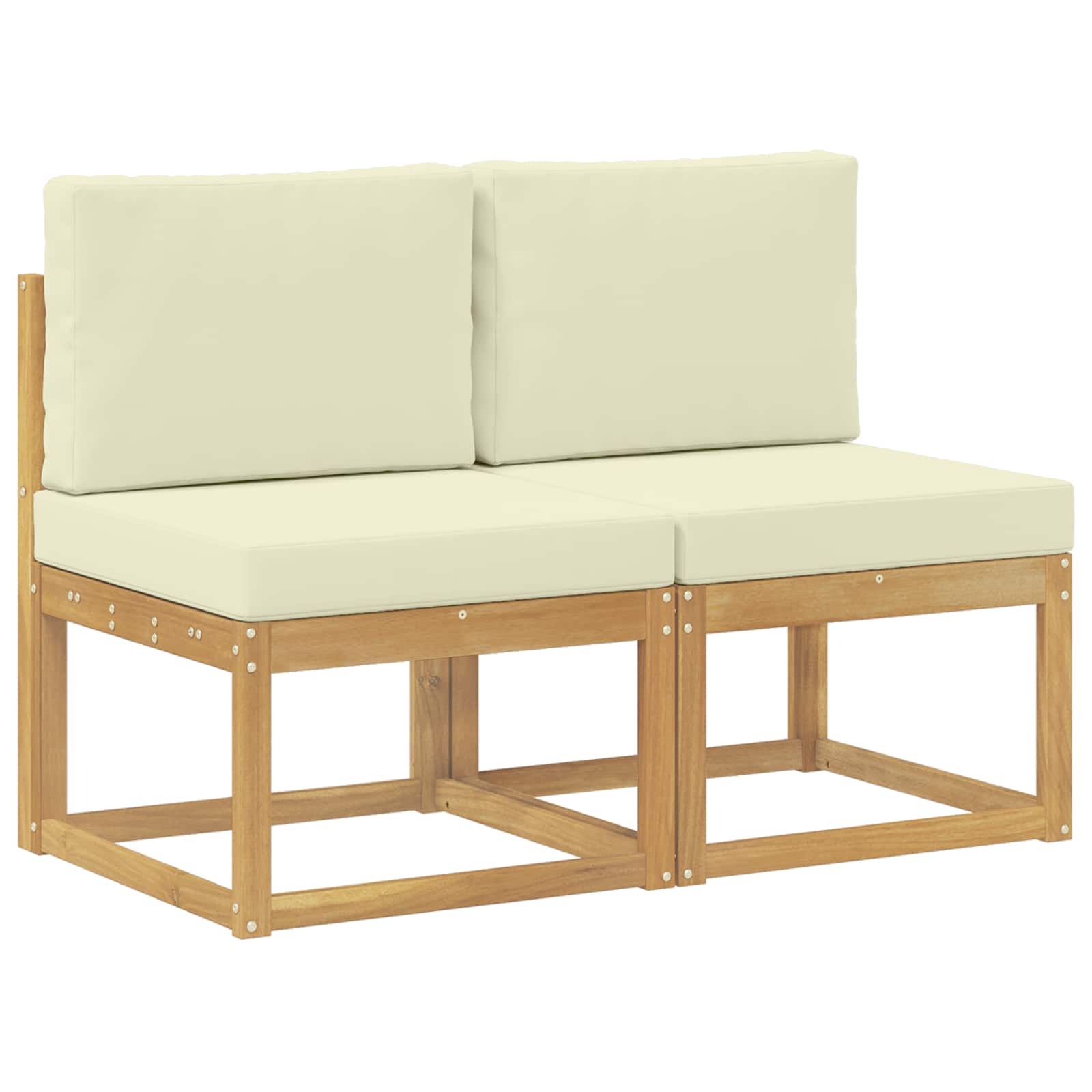Maison Exclusive - 2 Stk. Outdoor Mittelsofa Massivholz Akazie We