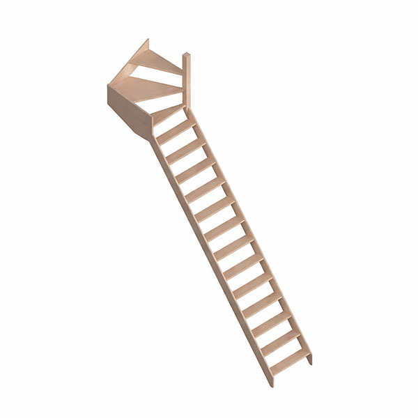 Holztreppe Mit 15 Stufen – Steighöhe 3,20 M – Breite 0,68 M - Cottagej-ldh-320sr