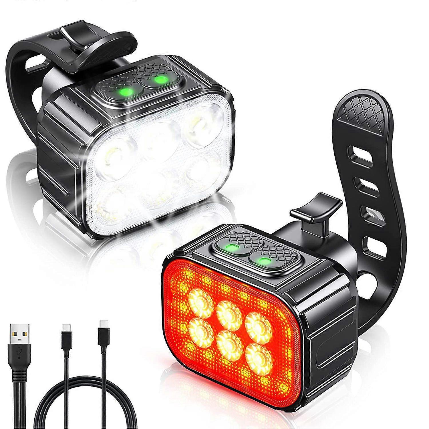 Usb-wiederaufladbare Led-fahrradlampe, Vorder- Und Rücklicht