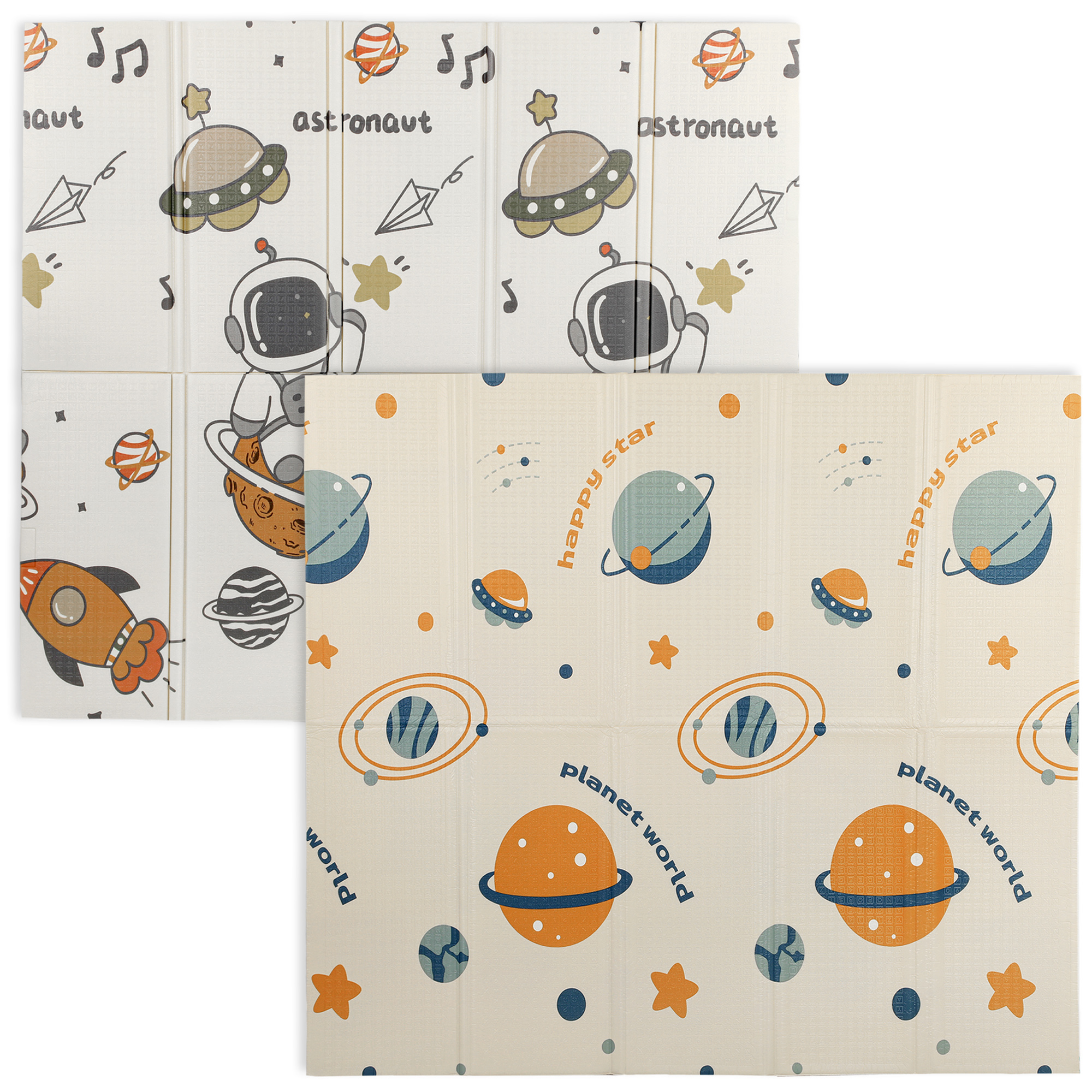 Kinderteppich (0-6 Jahre) Mit Weltraummotiv, Wasserfeste Xpe-oberfläche In Verschiedenen Farben, 196 X 176 X 1,5 Cm