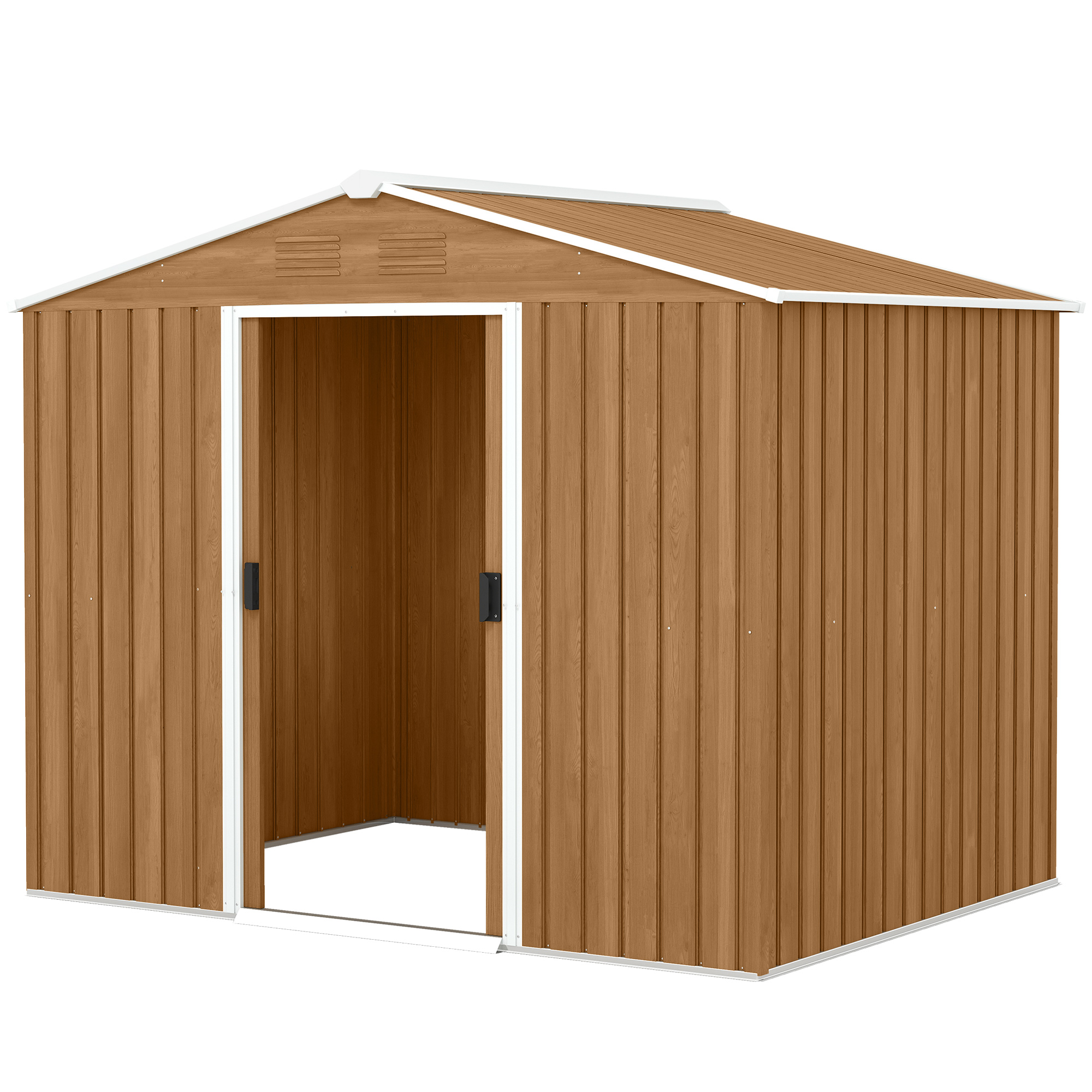 Gartenhaus Aus Stahl Mit Schiebetüren, 236 X 174 X 190 Cm, Braun