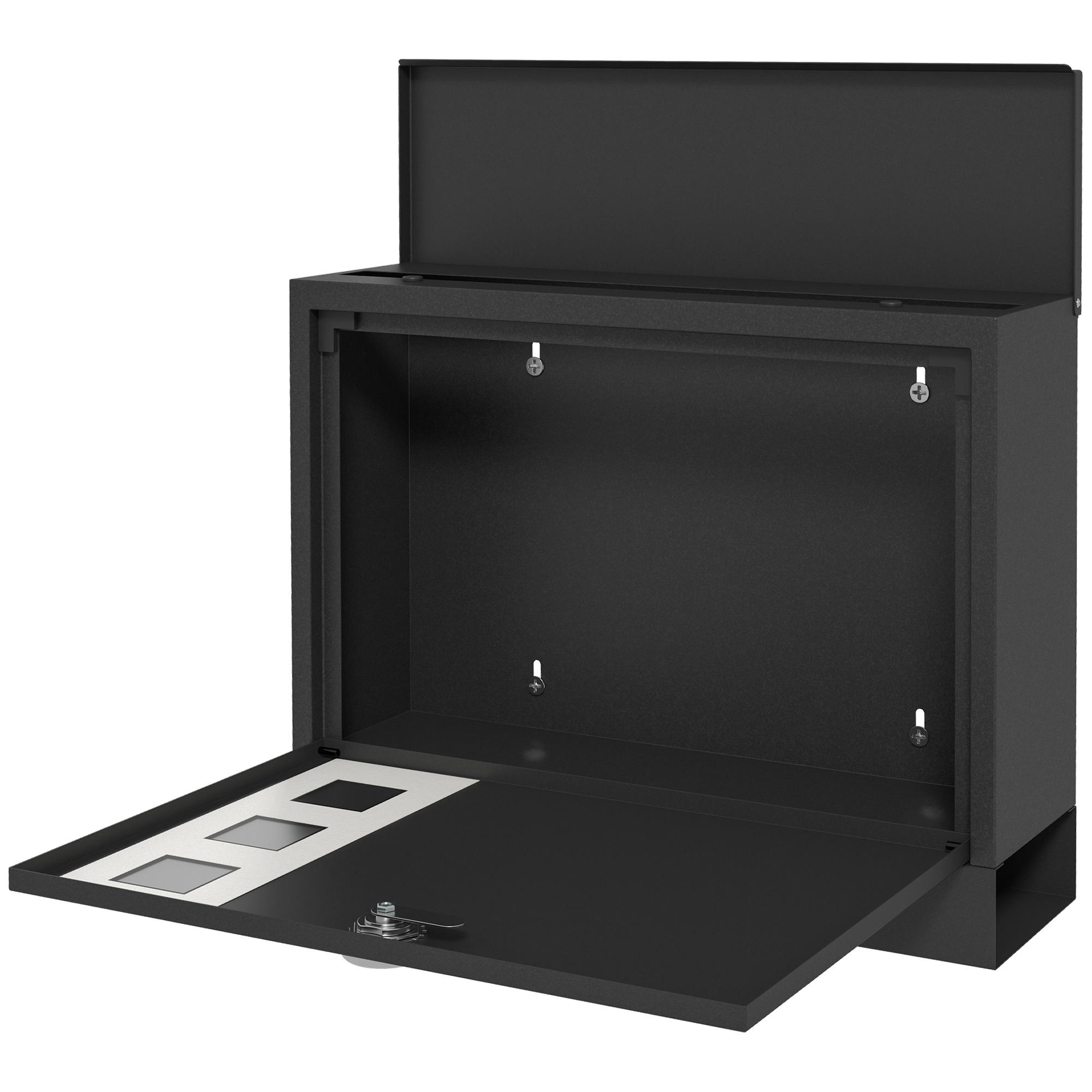 Design-wandbriefkasten Aus Metall, Abschließbar Mit 2 Schlüsseln, 36,5 X 11,5 X 29 Cm, Anthrazitgrau