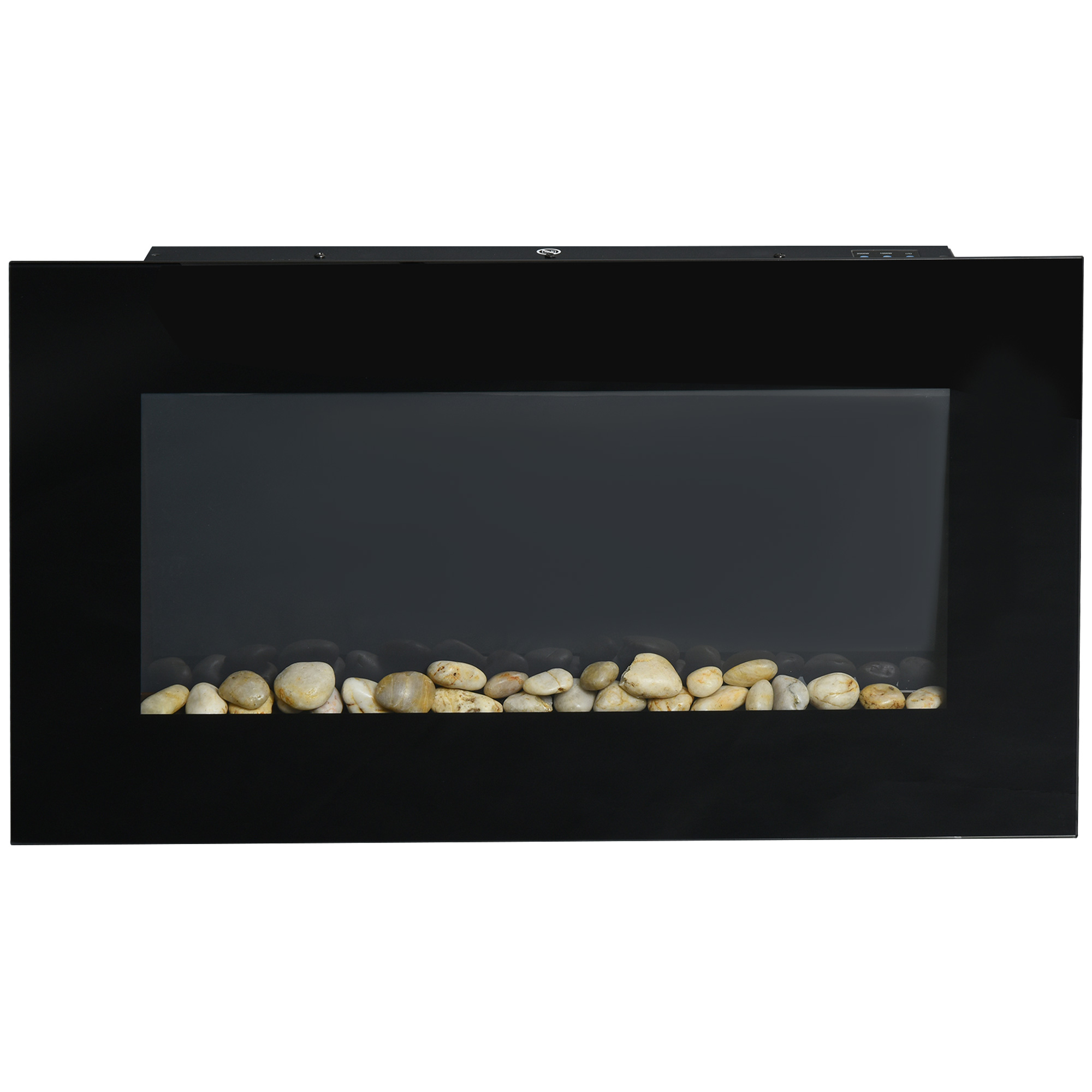 Elektrischer Wandkamin 1000/2000 W, Dekorativer Flammeneffekt Mit 7 Einstellbaren Farben, 72,5 X 11,5 X 40 Cm, Schwarz