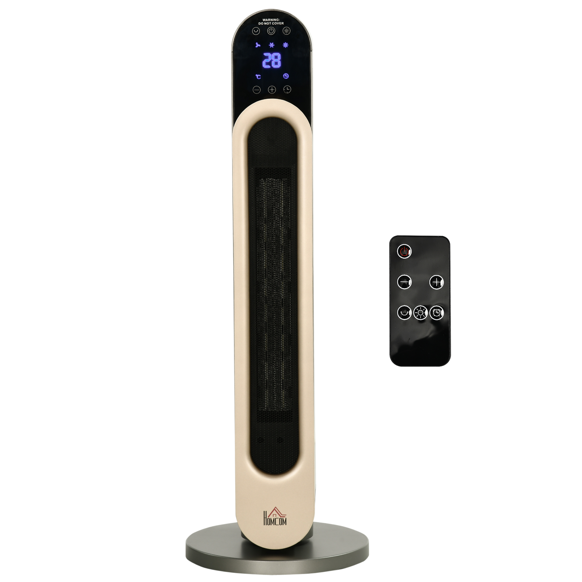Homcom Oszillations-heizlüfter 1100/2200 W - Mini-ptc-keramikheizung - Inklusive Fernbedienung - Schwarze Zusatzheizung