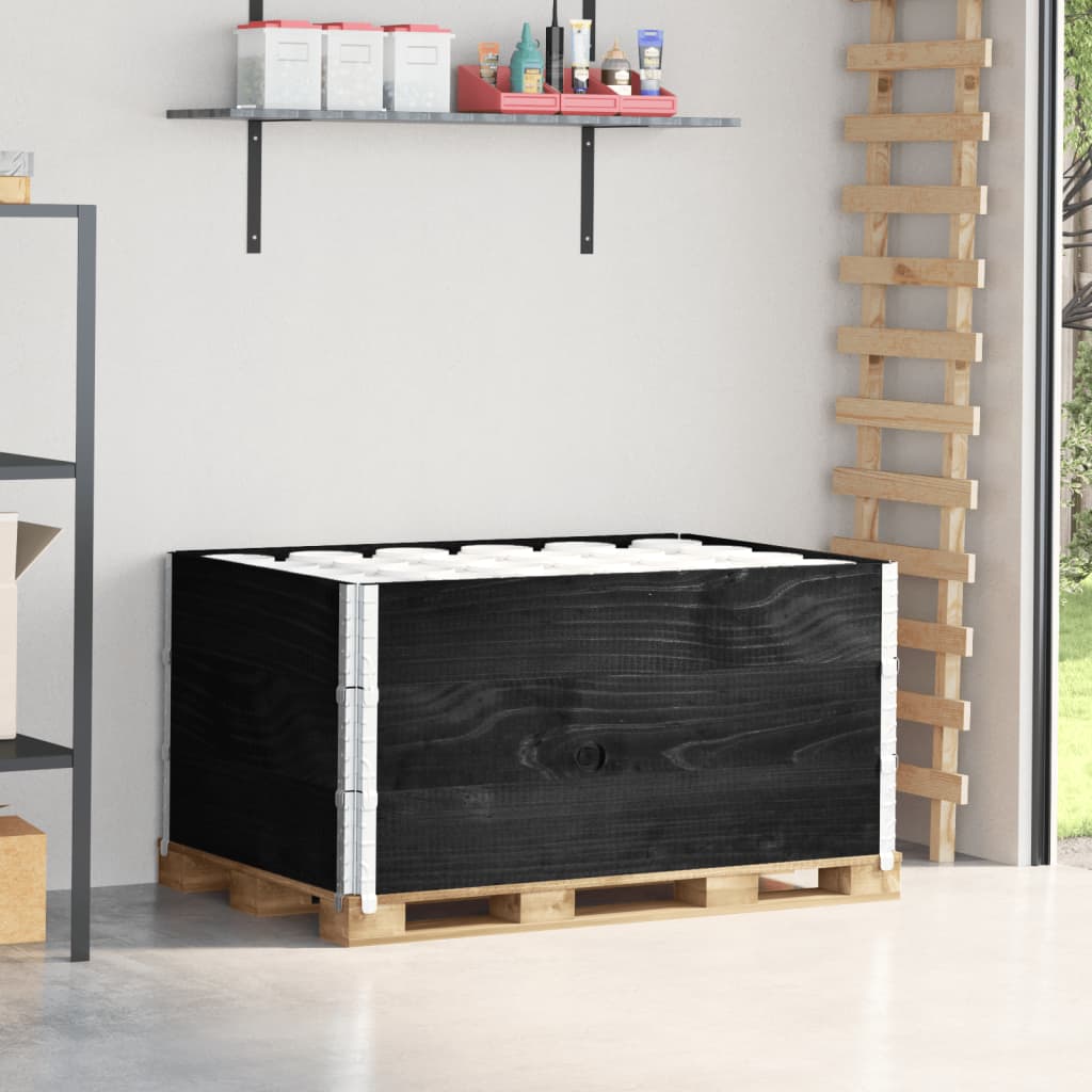 Paletten-aufsatzrahmen 3 Stk. Schwarz 120x180 Massivholz Kiefer