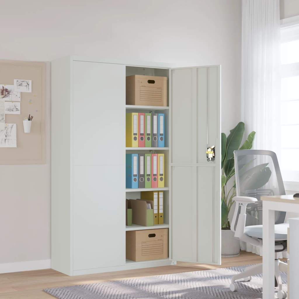 Aktenschrank Hellgrau 105x40x180 Cm Stahl