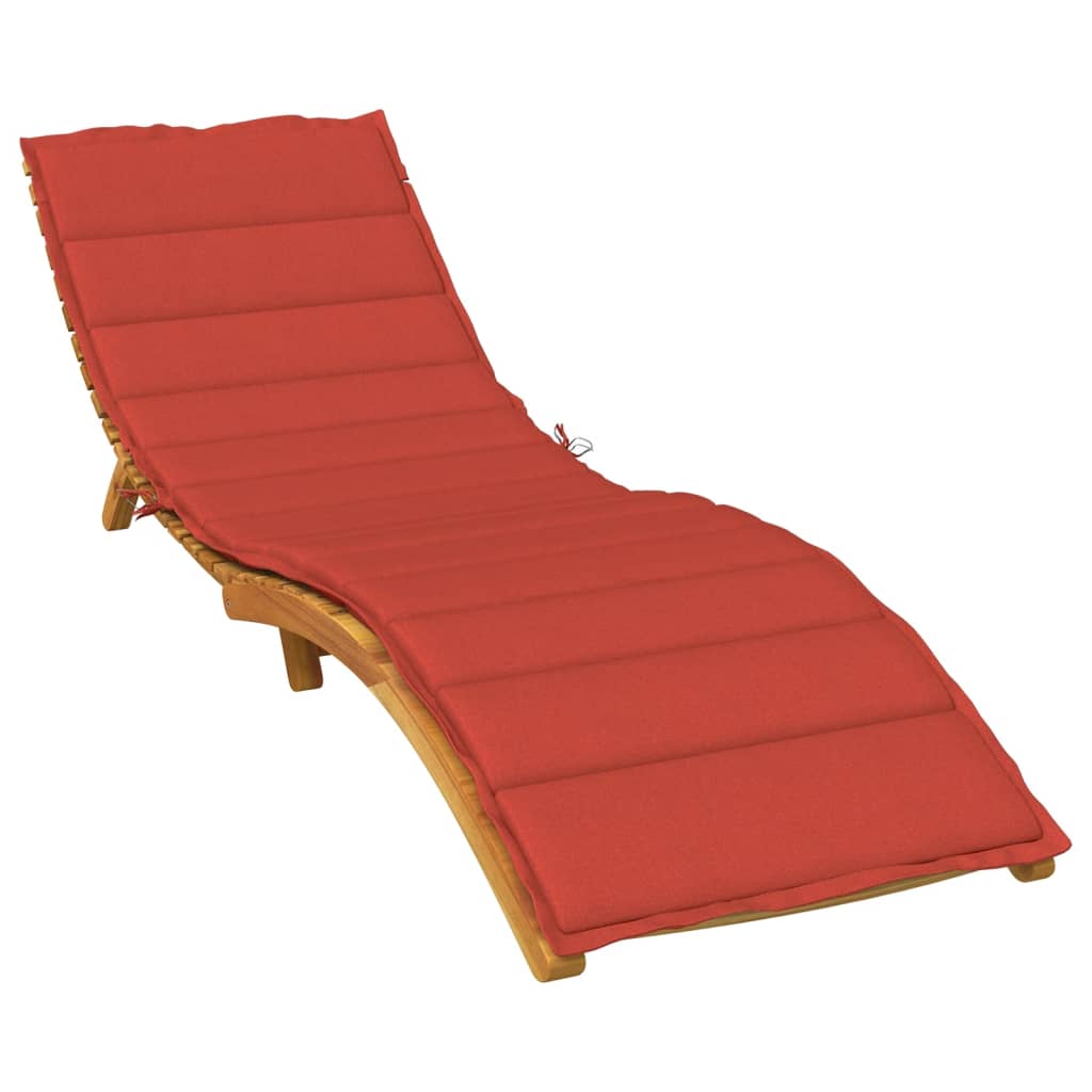Sonnenliegen-auflage Melange Rot 200x50x4 Cm Stoff