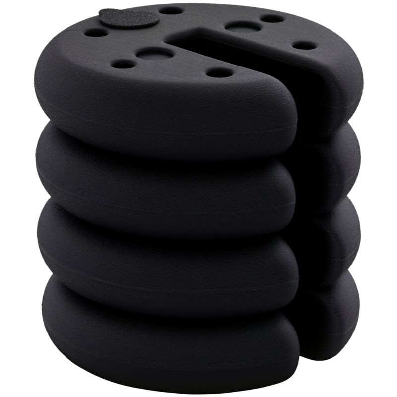 Outsunny 4-teiliges Zelt- Und Pavillongewicht-set – Landegewichte, Ballast Bis 5 Kg, Ø 25 X 6 Cm, Schwarz
