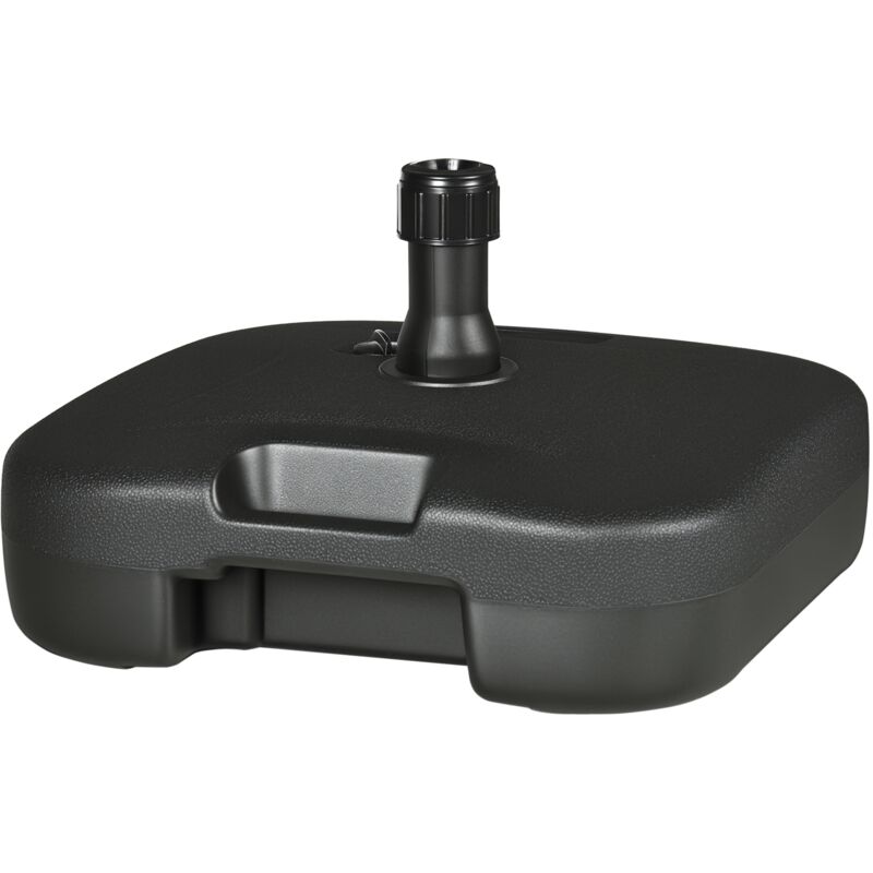 Outsunny Sonnenschirmständer, Befüllbar Mit Sand Oder Wasser, Abgerundete Ecken, Hdpe-kunststoff, Schwarz, 46 X 45 X 26 Cm, Tragkraft Bis Zu 30 Kg, Nettogewicht 1,6 Kg