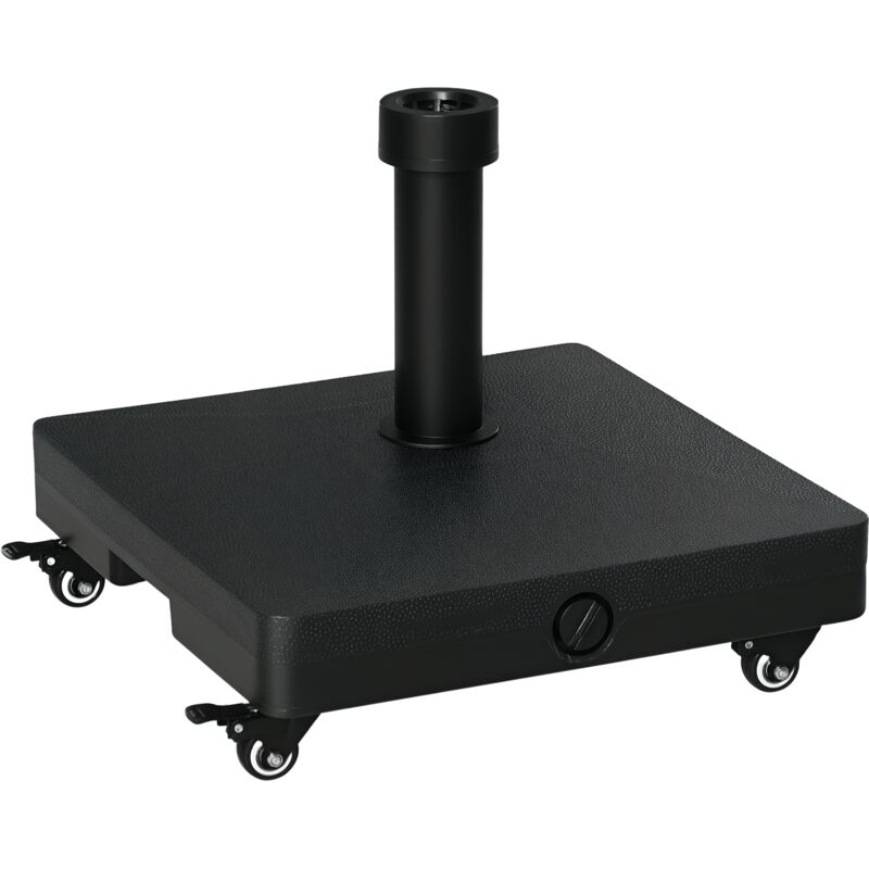 Outsunny Sonnenschirmständer, Belastbar Bis 20 Kg, Quadratischer Ständer Mit Rollen, Sonnenschirmhalter, Sonnenschirmgewicht, Kompatibel Mit Sonnenschirmen Mit Einem Rohrdurchmesser Von 22 Bis 38 Mm,