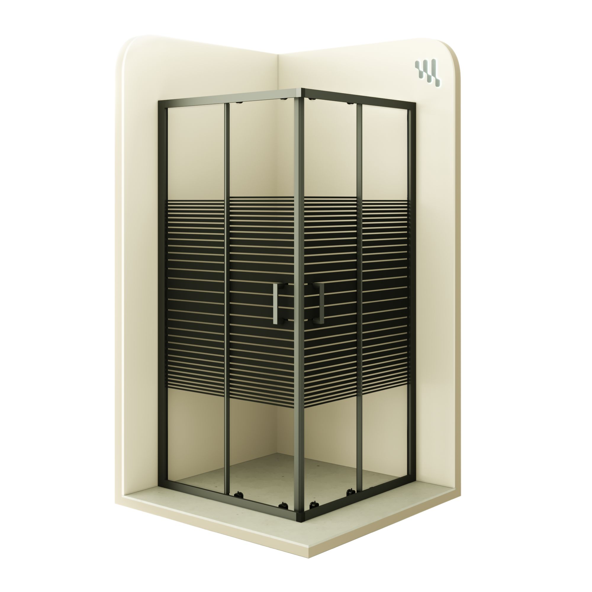 I-flair Schiebetür Duschkabine Aus Teilsatiniertem 6 Mm Sicherheitsglas - Dk67 85x100x180 Cm