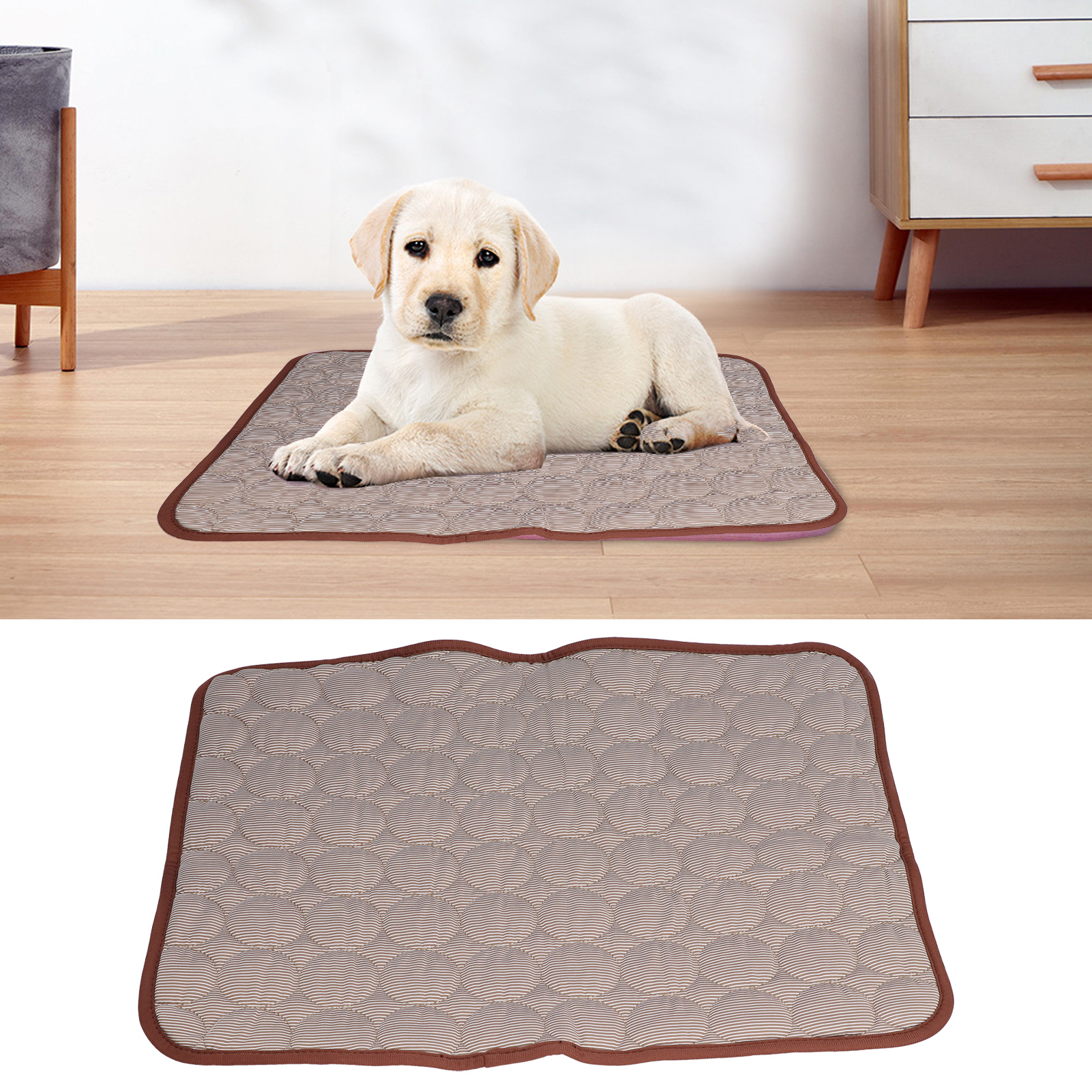 Kühlmatte Für Haustiere – Auto-kühlmatte Für Kleine Und Große Hunde Und Katzen – Atmungsaktives, Kühles Leinenmaterial – Größe S (50 X 40 Cm)