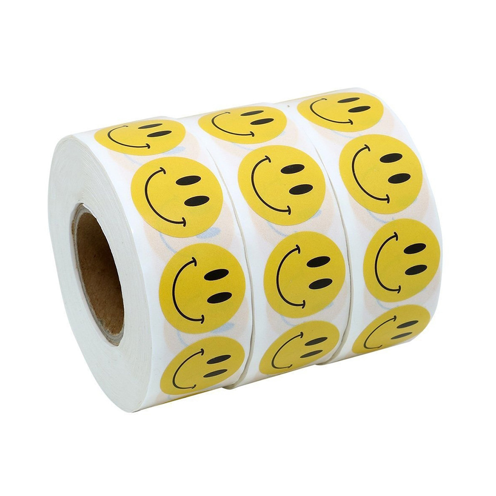 Dekorative Aufkleber Mit Smiley-motiv: 500 Stück Kraftpapier, 14 X 14 Cm, Für Briefumschläge, Tüten Und Schachteln