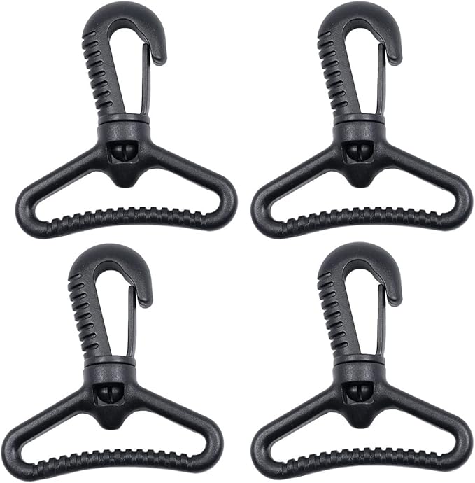 Kunststoffkarabiner, Drehbarer Kunststoffkarabiner Für Schiebetüren - Drehbarer Karabiner - Drehbarer Karabiner - Schlaufenverschluss Für Gurte, Schwarz (50 Mm)