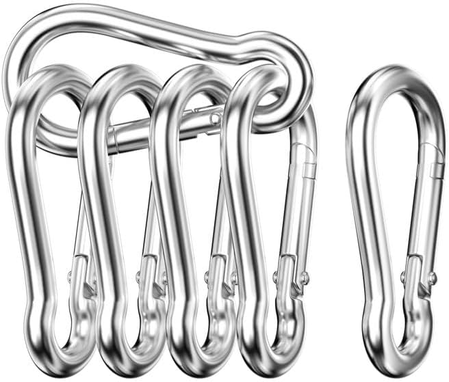Karabiner, Federkarabiner Aus Edelstahl 304, Sichere Tragfähigkeit 140 Kg, Geschlossene Feder 60 30 5,9 Mm.