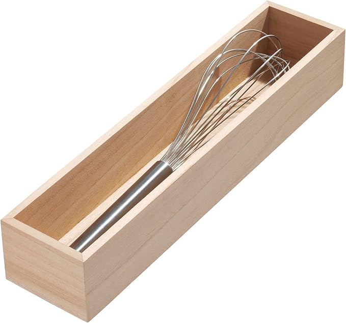 Besteckkasten Für Die Küche, Küchenorganizer Aus Paulowniaholz Für Schubladen Und Schränke, Besteckkasten Für Küchenschubladen, Beige, Natur