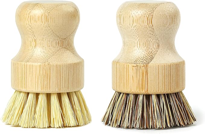 Set Mit 2 Pflanzenbasierten Bambus-sisal-bürsten „jungle Culture“ – Küchenreinigungsbürste Zum Spülen Von Geschirr, Töpfen, Pfannen Und Spülbecken • Umweltfreundliche Gemüsebürste