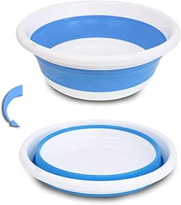 Zusammenklappbares Waschbecken, Kunststoffwaschbecken (31 Cm, Blau), Zusammenklappbarer Wäschekorb, Kleines Waschbecken, Faltbare Schüssel, Praktisch Für Bad, Küche, Garten, Camping, Mit Thermostatisc