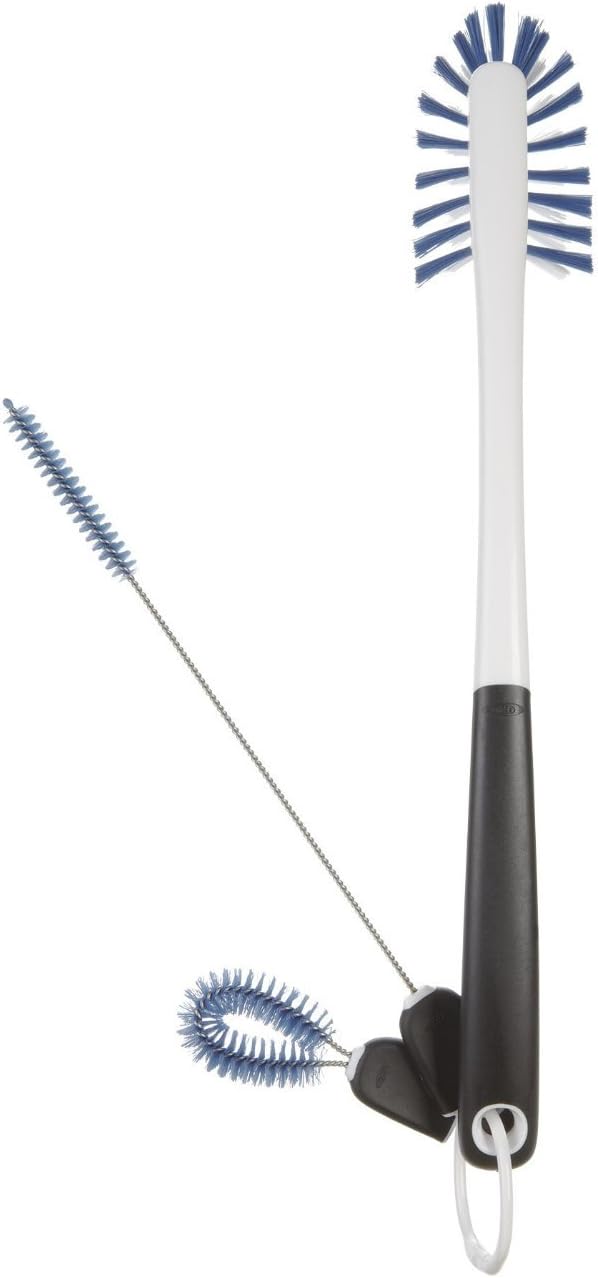 3-in-1 Flaschenreinigungsset, Reinigungsbürste, Kleine Bürste, Blau