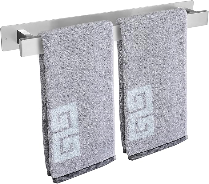 Handtuchhalter Fürs Badezimmer – Selbstklebend Oder Zum Anschrauben – Wandmontage Aus Edelstahl – Wasserdicht Und Rostfrei – Geeignet Für Badezimmer, Wohnmobil, Küche (40 Cm, Gebürstetes Nickel)